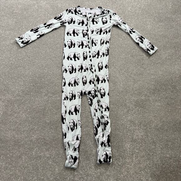 Dreamiere Pandamonium Convertible Footie Bamboo Jammies 2T Mint Green Panda - Picture 3 of 12